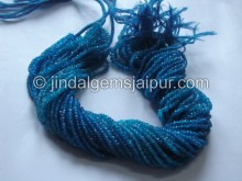 Neon Blue Apatite Faceted Roundelle Beads